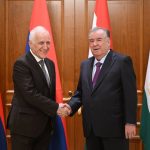 Президент Республики Таджикистан Эмомали Рахмон провел встречу с Президентом Республики Армения Ваагном Хачатуряном